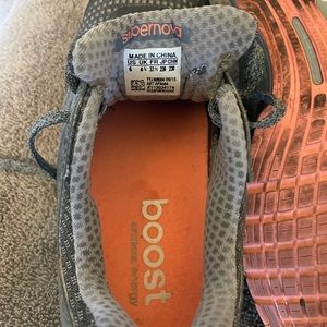 Adidas Boost Slightly used size 6 grey reflective and coral accent